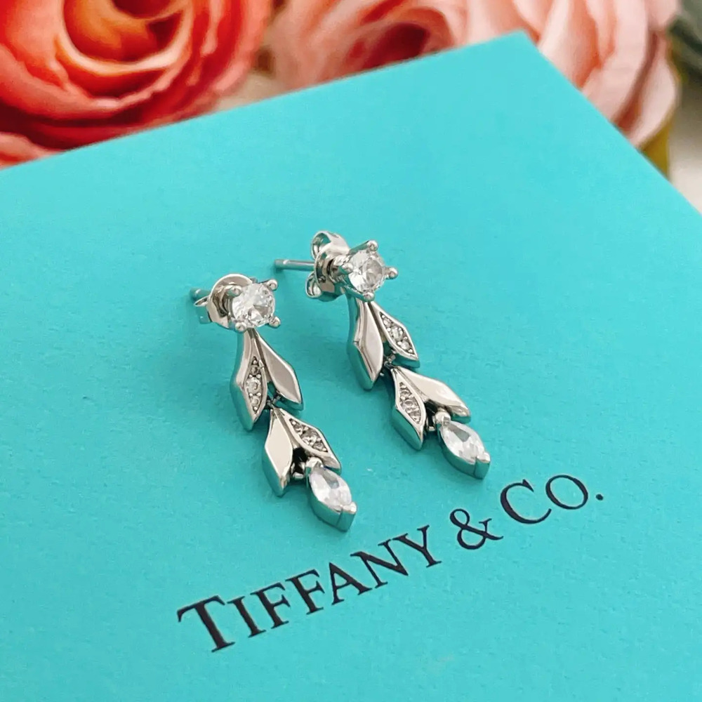 Tiffany & Co. Silver Tassel Leaf Earrings